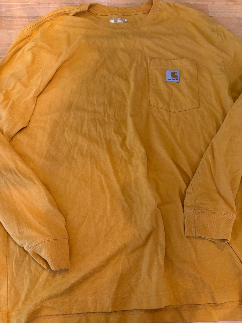 Carhartt Long-Sleeve Pocket Tee in Mustard Gold